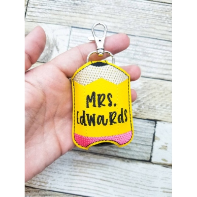 Personalized Pencil Hand Sanitizer Holder, Teacher, Lanyard Holder, Teacher's Aide, Principal, Elementary School, Preschool, Kindergarten