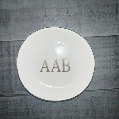 Sorority Ring Pin Dish - gold trim trinket dish - jewelry dish - Bid Day Gift - Initiation Gift - Sorority Gift