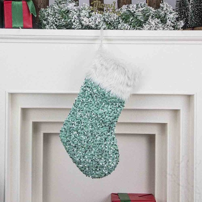 Personalized Name Glitter Christmas Plush Stocking, Christmas Tree Hanging Decor, Holiday Party Favor, Home Decor, Christmas Gift for Kids/Family