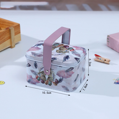 Personalized Easter Bunny Candy Storage Box, Cute Custom Name Bunny Cookie Tin Box with Handle, Easter Party Favor, Easter Gift for Kids/Boys/Girls