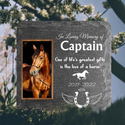 Pierre commémorative personnalisée de poney de cheval, pierre commémorative de cheval personnalisée, cadeau commémoratif, cadeau pour l'amant de cheval/lui