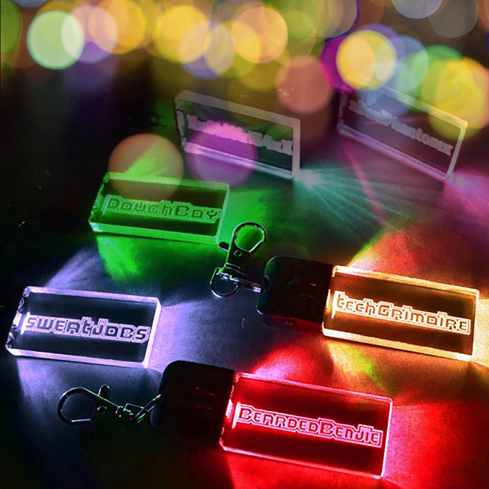 Porteclés personnalisé Gamertag LED avec nom d'utilisateur, étiquette