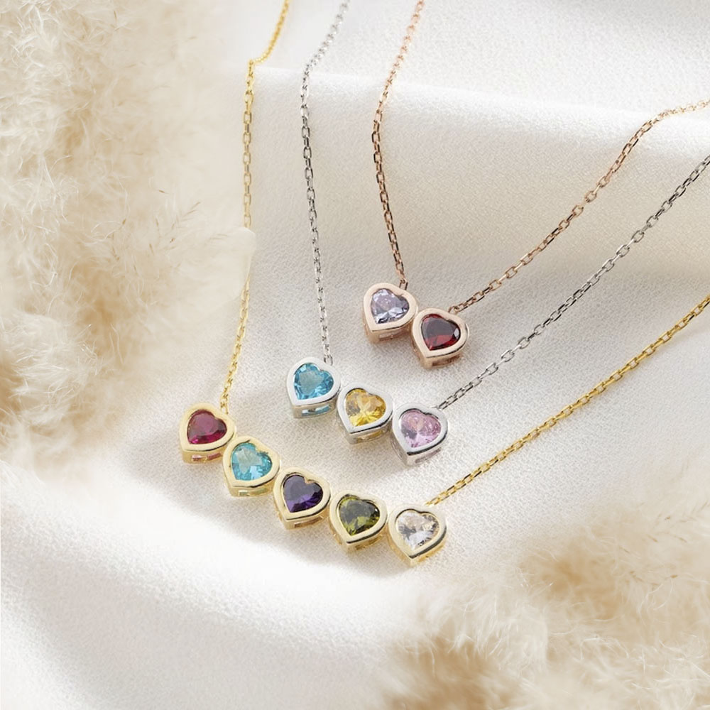 personalized heart birthstone necklace