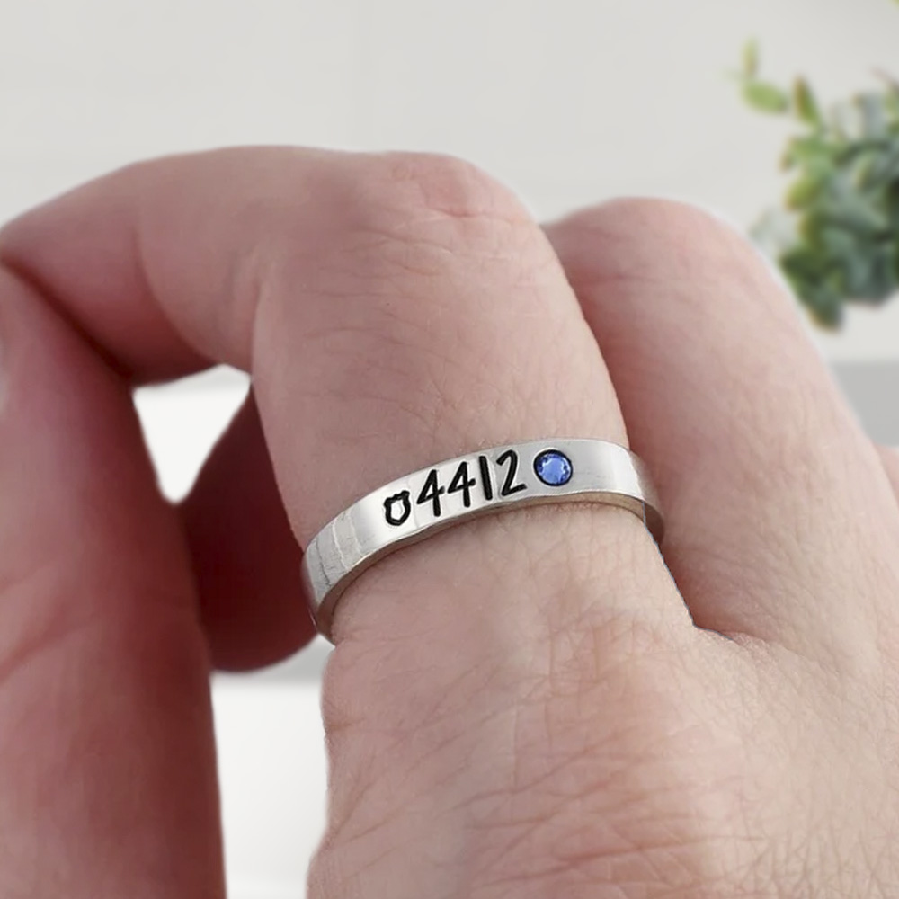 Stacking Name Rings, Personalized Ring for Mom, Stackable Rings, Mothers  Rings, Gift for Mom, Silver Stacking Rings, Round Front Ring 
