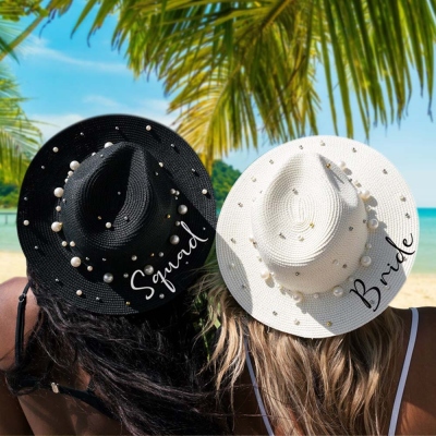 COWBOYHUT Mit Perlen - Kreativer Strohhut Für Strand & Festival