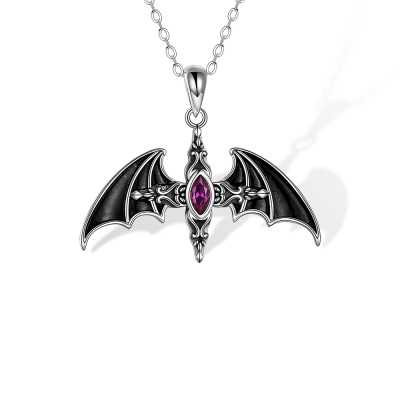 Collana pipistrello con pietra portafortuna, collana croce celtica, gioielli gotici, collana in ottone, regalo per le donne