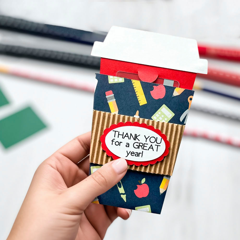 Custom Coffee Cup Gift Card Holder, Teacher Gift Card Holder, Teacher