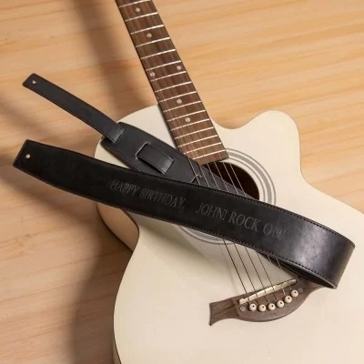 Personalized Leather Guitar Strap for Kids, Men & Women, Gift for Guitar Players