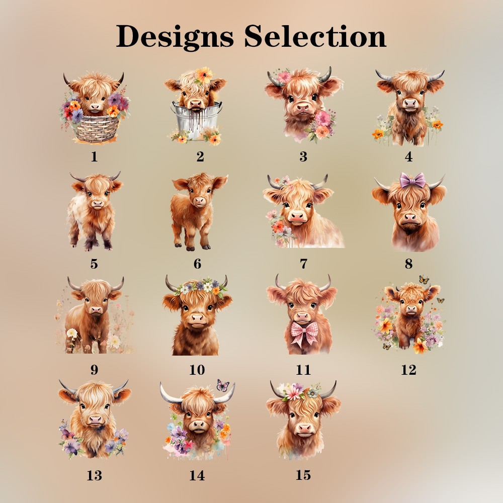 Floral Highland Cow Makeup Box