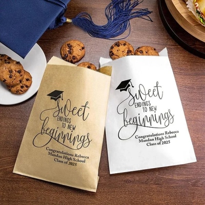 Custom Graduation Favor Bags, Set of 20, Class of 2025, Cookie/Candy Bags, Graduation Decorations, Graduation Party, Graduate Gift for Her/Him