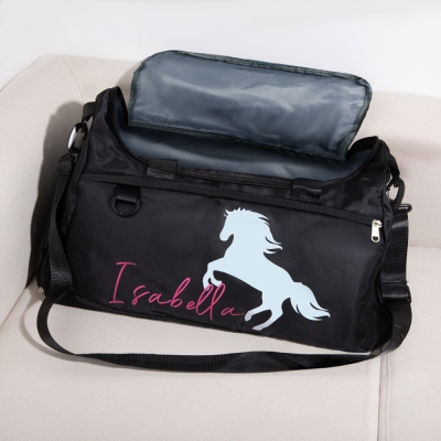 Personalized Horse Riding Bag for Women, Sports Equipment Bag, Girls Travel Duffel Bag, Horse Grooming Bag, Mountain Bicycle/Bike Accessories