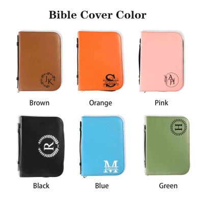 Personalized Leather Bible Cover, Custom Religious Book Case, Large Bible Carrying Bag with Handle, Bible Study Supplies, Christian Gift for Women/Men