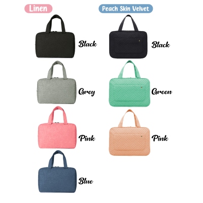 Personalized Names and Birth Flower Cosmetic Travel Bag, Foldable Make Up Organizer, Makeup Bag, Hanging Toiletry Bag for Women, Weekender Bag