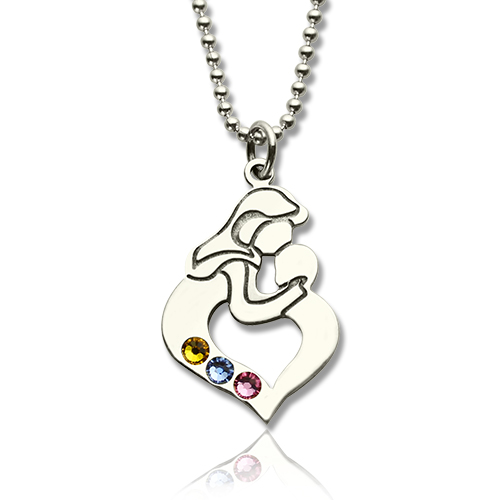 mother son birthstone necklace