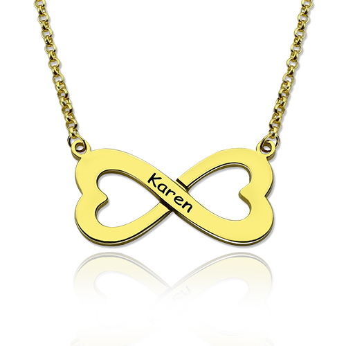 Customized Gold Infinity Heart Name Necklace Infinity Pendant ...