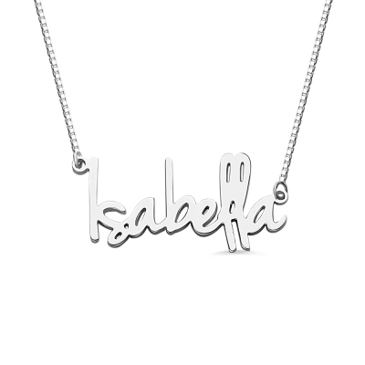 Sterling Silver Small Name Necklace for Her 