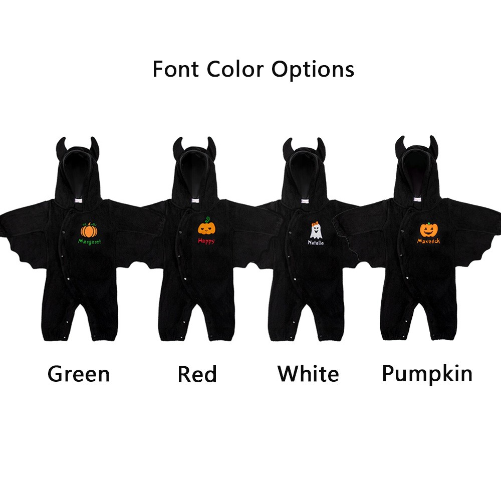 Custom Embroidered Halloween Pumpkin Jumpsuit for Toddler
