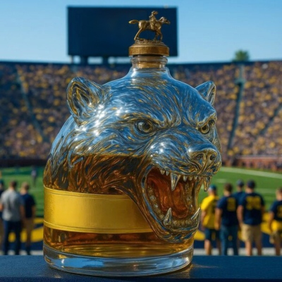 Fierce Wolf Head Whiskey Decanter