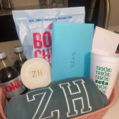 Sorority Ring Pin Dish - gold trim trinket dish - jewelry dish - Bid Day Gift - Initiation Gift - Sorority Gift