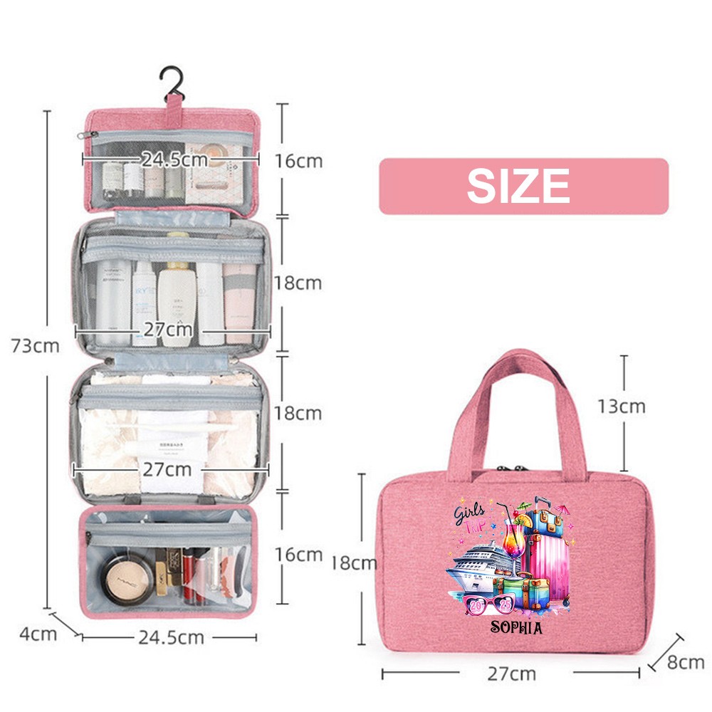 Personalized Girls Trip Kit, Cruise Travel, Custom Vest, Beach Towel, Wash Bag, Passport Luggage Tag, Gifts for Girls, Girls trip Gifts