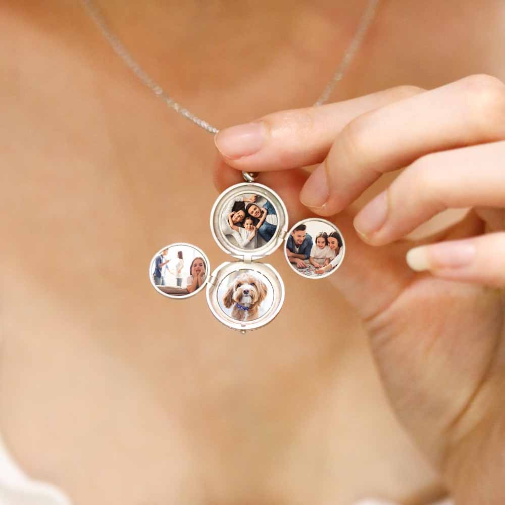 Personalized Photo Locket Necklace Sterling Silver Memorial Photo Locket Necklace Gift for Woman/Mom/Her/Lover