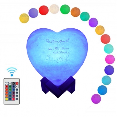 Personalized Heart Photo 3D Night Light with Remote