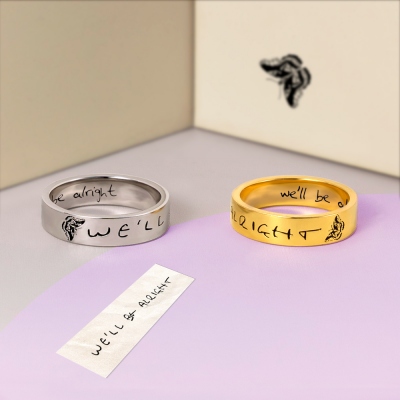 Engraved Harry Styles Ring Handwriting Style Ring
