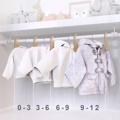 Benutzerdefinierte Baby Closet Dividers Holz Kleiderbügel