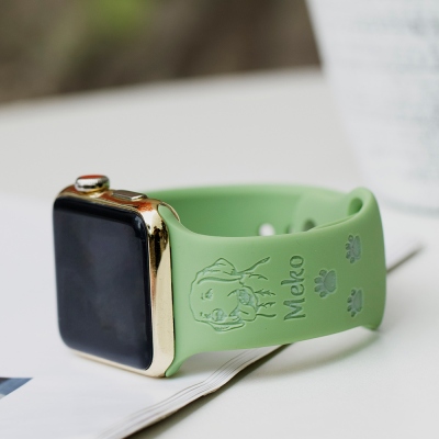 Personalisierte Hunderasse Haustier Avatar Apple Watch Band