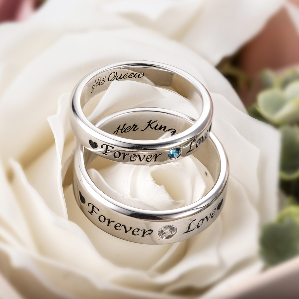 Personalized Birthstone Ring for Couple