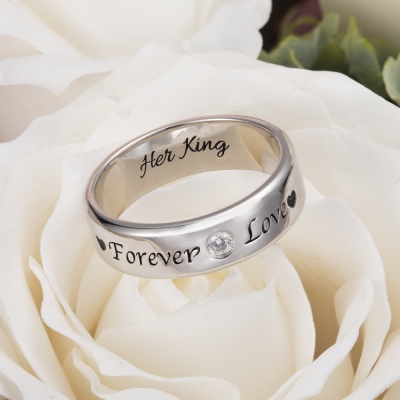 Personalized Birthstone Ring for Couple