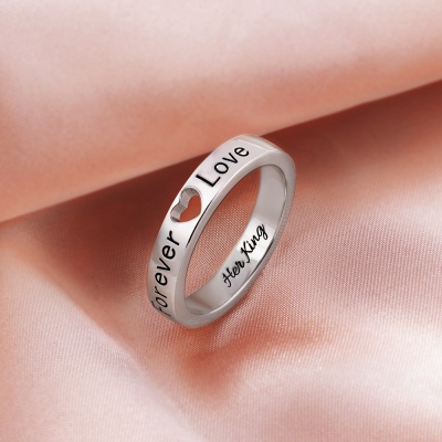 Personalisierte Herz Birthstone Paar Ringe Geschenk für Liebhaber