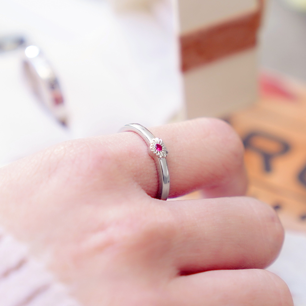 Personalized Heart Birthstone Couple Rings Gift for Lovers