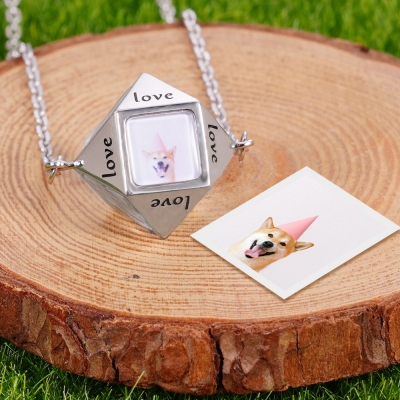 Personalized Polygonal Photo Necklace