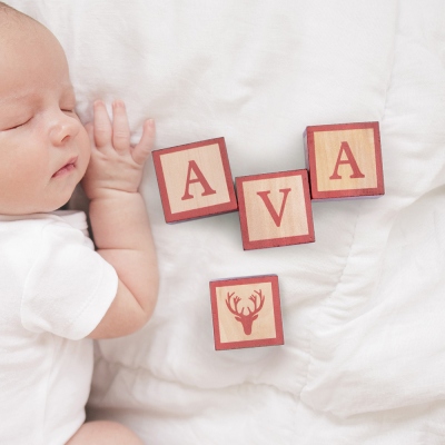Namensblöcke Woodland Nursery Decor für Babypartygeschenk