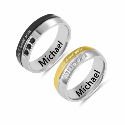 Personalized PS I Love You Couple Rings