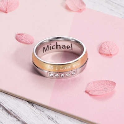 Personalized P.S. I LOVE YOU Couple Rings