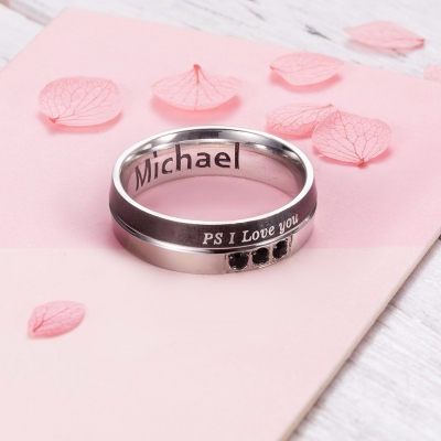 Personalized P.S. I LOVE YOU Couple Rings