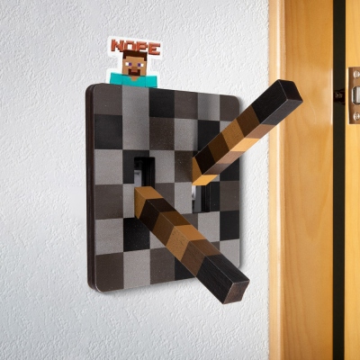 Interrupteur à levier pour décoration de chambre de style Minecraft