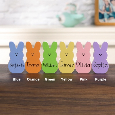 Décoration de plateau en couches de lapins de Pâques personnalisable