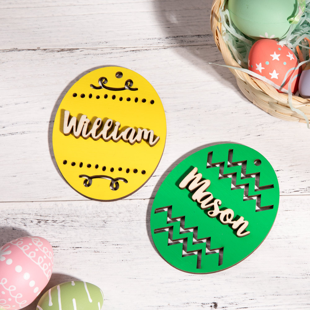 Personalized Easter Basket Name Tag Wooden Gift Tags