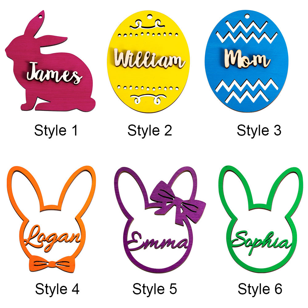 Personalized Easter Basket Name Tag Wooden Gift Tags