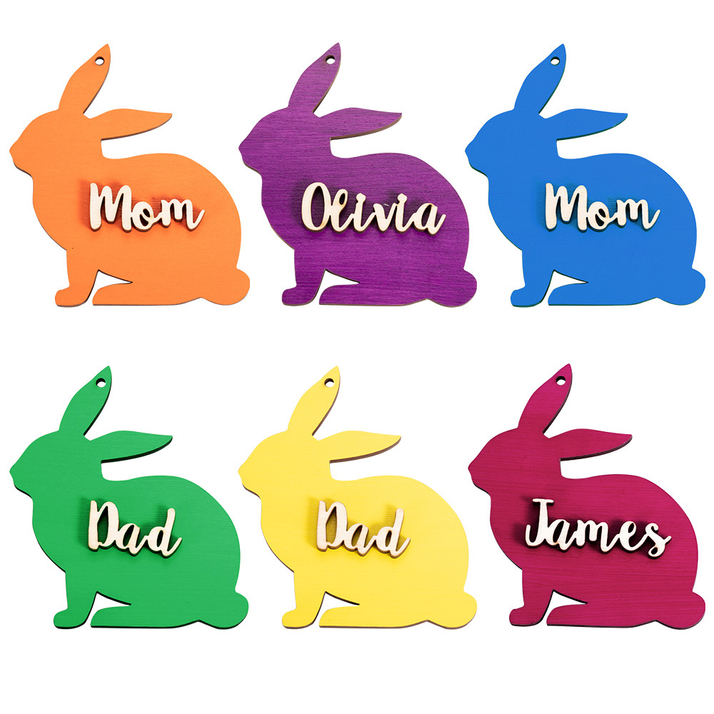 Personalized Easter Basket Name Tag Wooden Gift Tags