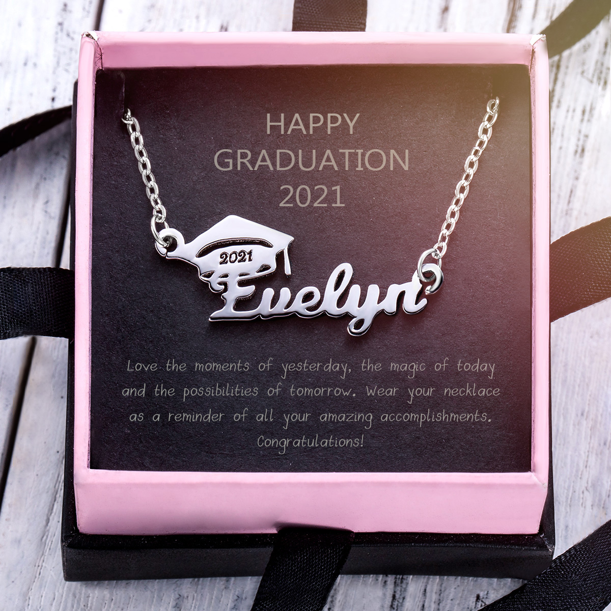 To A Beautiful Girl on Her Graduation Love Knot Necklace Gift - Congra –  Kaloure