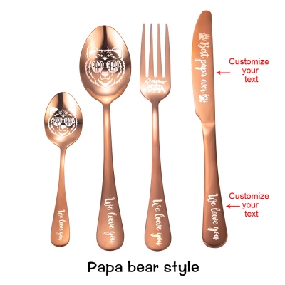 Personalized Cutlery 4-Piece Sets Gift for Adults