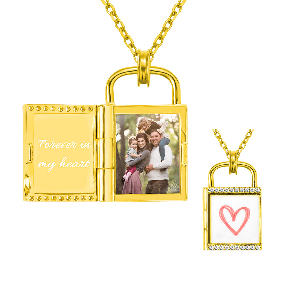 Personalized Lock Photo Necklace