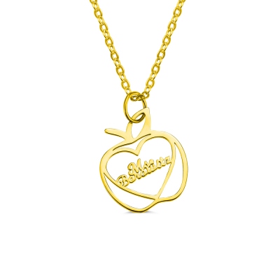 Personalized Apple Name Necklace Graduation Gifts