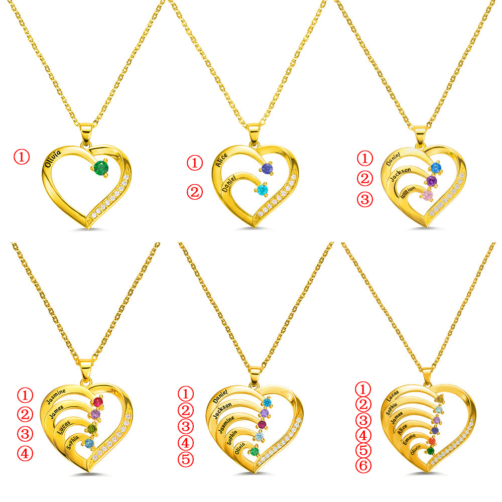 Jewelora Collana Personalizzata Con Ciondolo Cuore Delfino E Pietra Di Nascita Per Donna