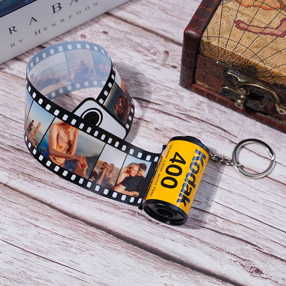 Personalized Film Roll Keychain Romantic Gift for Lovers - GetNameNecklace