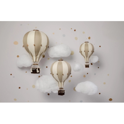 Personalisierter Beige-Creme-Heißluftballon mit individuellem Buchstaben | Wanddekoration fürs Kinderzimmer | Geschenk zur Babyparty | Erster Geburtstag | Taufe